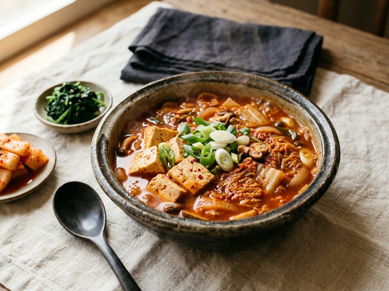 Spicy Tofu And Kimchi Stew