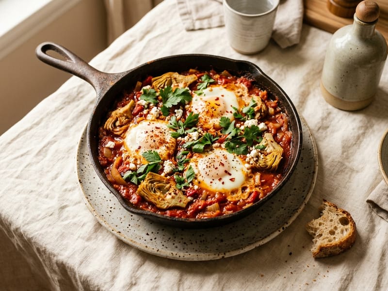 Spicy Tomato And Artichoke Shakshuka