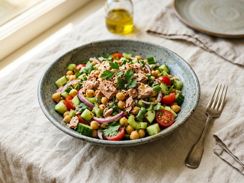 Spicy Tuna And Chickpea Power Salad