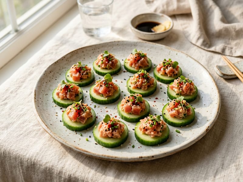 Spicy Tuna Cucumber Rounds