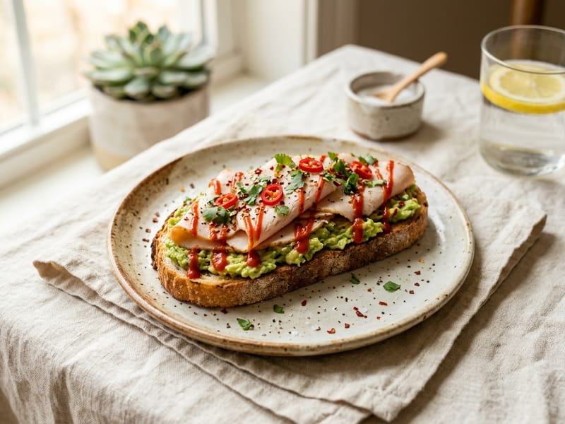 Spicy Turkey and Avocado Breakfast Toast