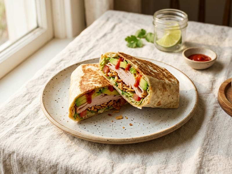 Spicy Turkey and Avocado Crunch Wrap