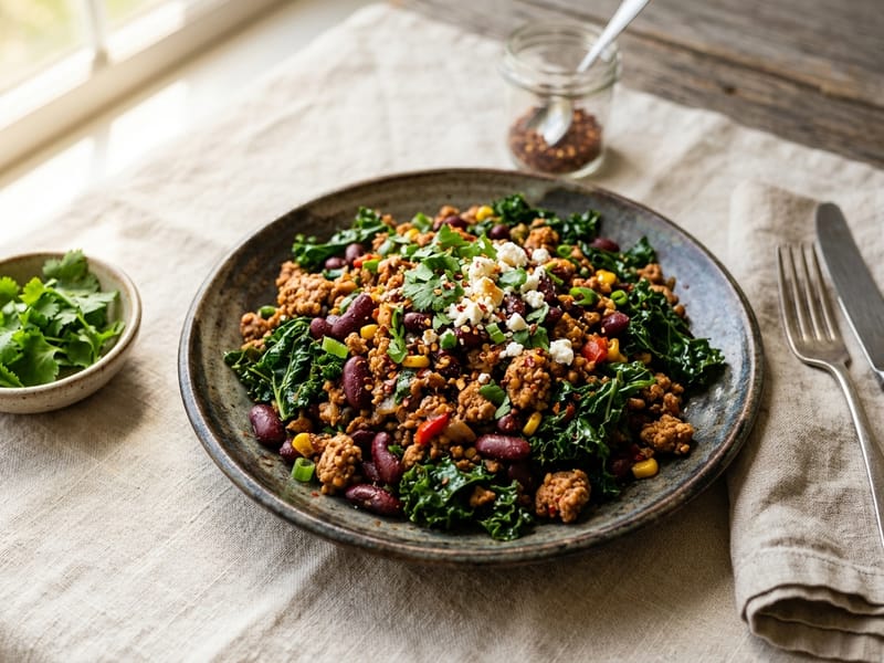 Spicy Turkey and Bean Power Bowl
