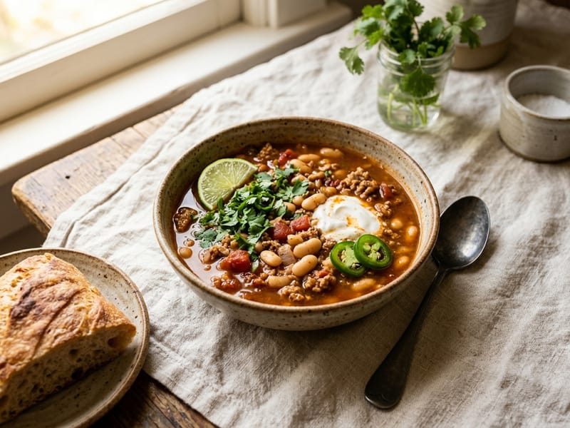 Spicy Turkey and White Bean Chili