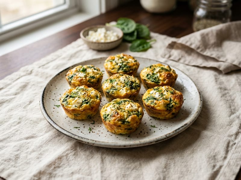 Spinach and Feta Breakfast Bites