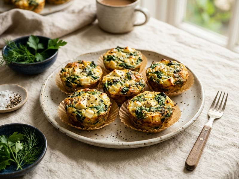 Spinach And Feta Egg Muffins