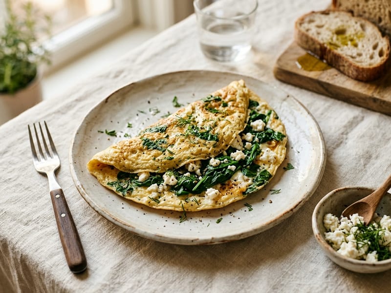 Spinach And Feta Protein Omelet
