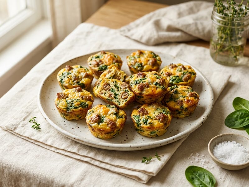 Spinach And Sausage Breakfast Bites