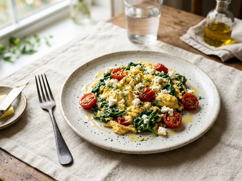 Spinach & Feta Scramble
