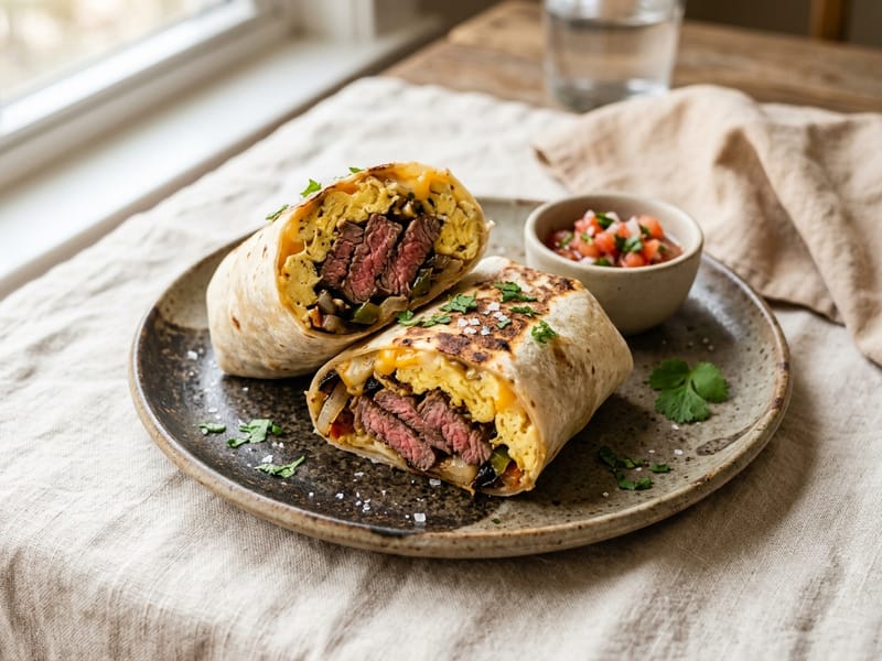 Steak and Egg Power Breakfast Burrito
