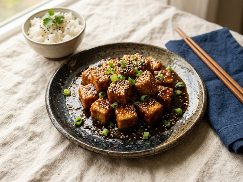 Sticky Sesame Tofu