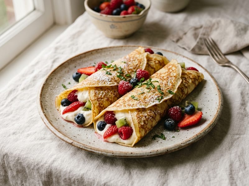 Sweet Whipped Cream Crepes