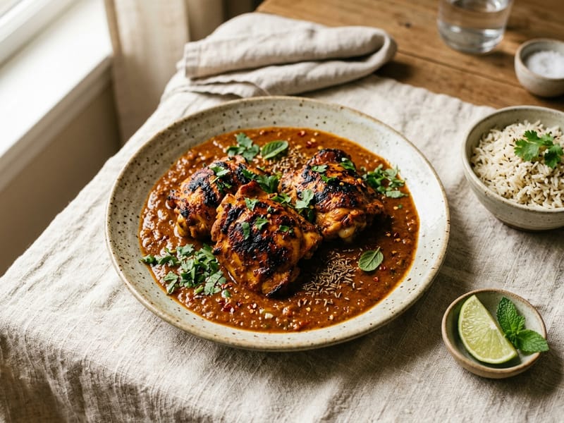 Tandoori Style Chicken Thighs With Curry Sauce
