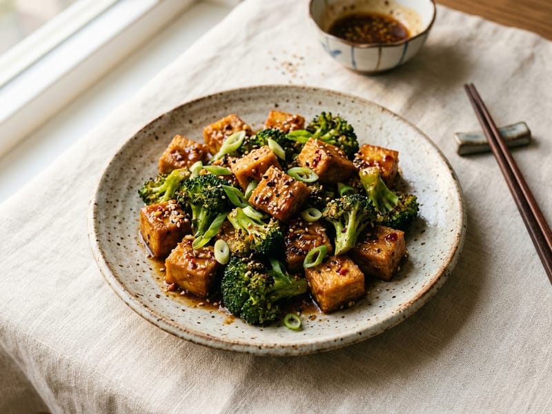 Teriyaki Tofu And Broccoli Bake