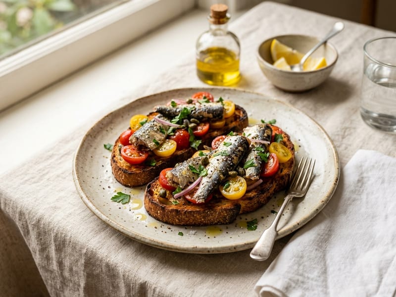 Tinned Sardine and Tomato Sourdough