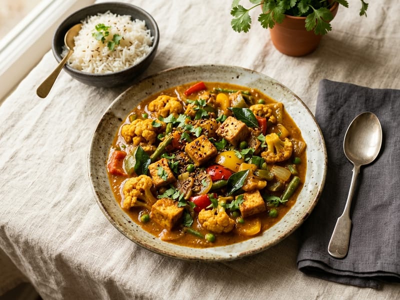 Tofu and Vegetable Madras Curry