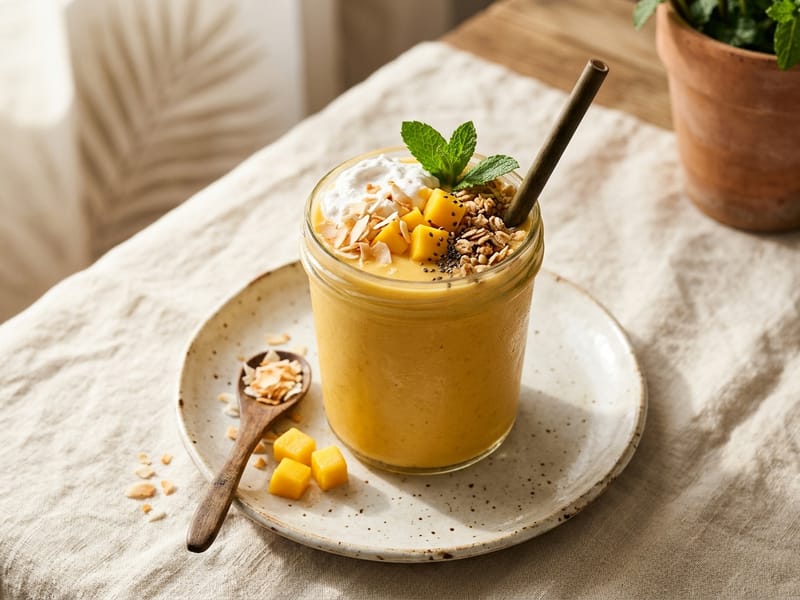 Tropical Mango Coconut Protein Shake