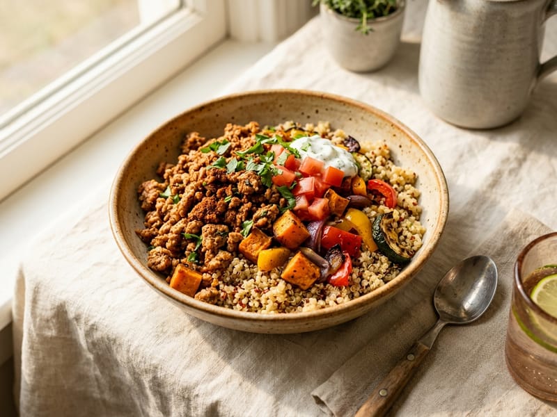 Turkey and Roasted Vegetable Power Bowl