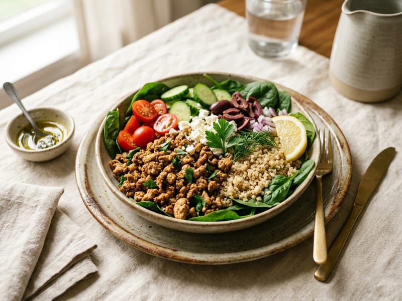 Turkey And Spinach Power Bowl
