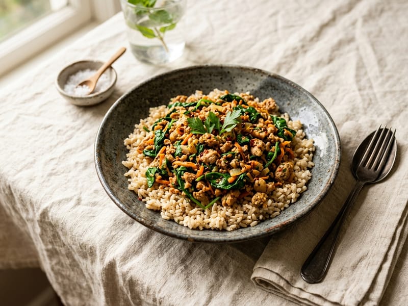 Turkey and Spinach Power Bowls
