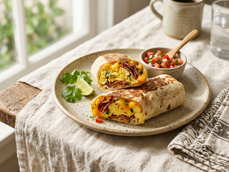 Turkey Bacon and Egg Breakfast Wraps