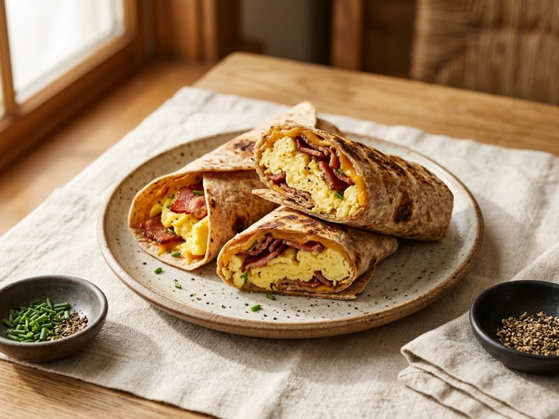 Turkey Bacon And Egg Wraps