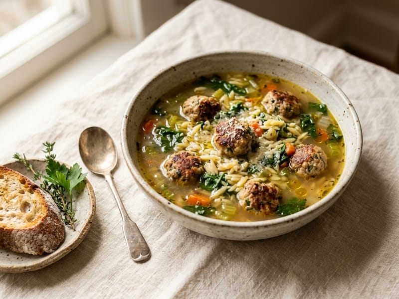 Turkey Meatball & Orzo Soup
