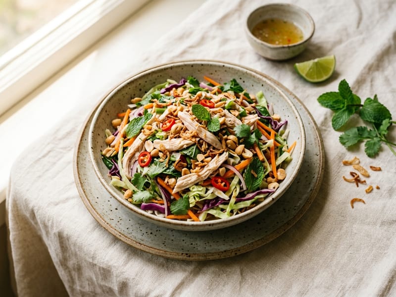 Vietnamese Chicken and Cabbage Salad Bowl