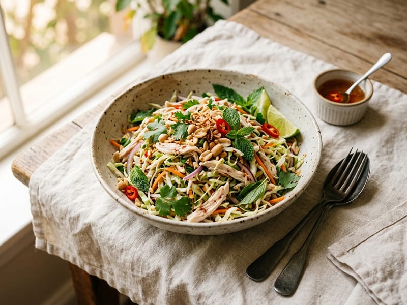 Vietnamese Chicken Cabbage Salad Bowl