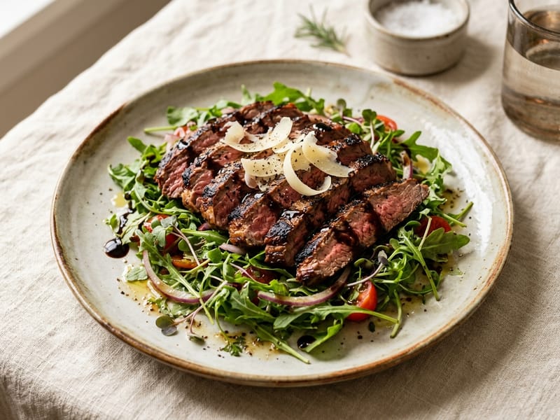 Warm Flank Steak and Arugula Salad