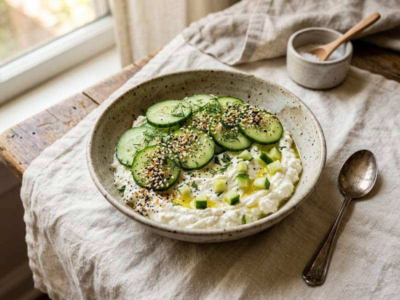 Whipped Cottage Cheese And Cucumber Bowl