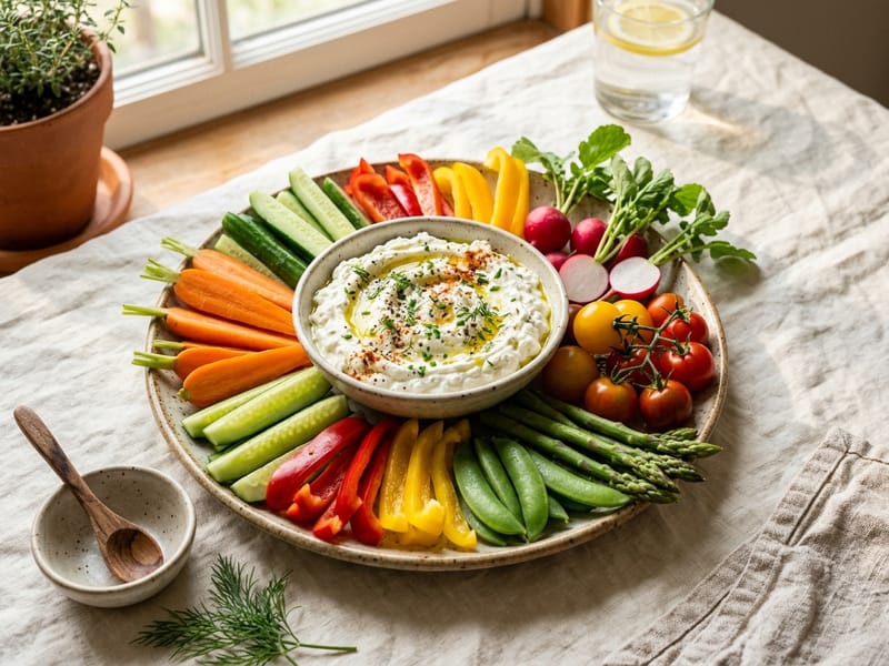 Whipped Cottage Cheese And Veggie Platter