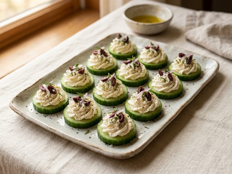 Whipped Feta And Cucumber Rounds