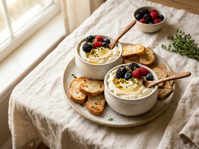 Whipped Honey Ricotta Pots
