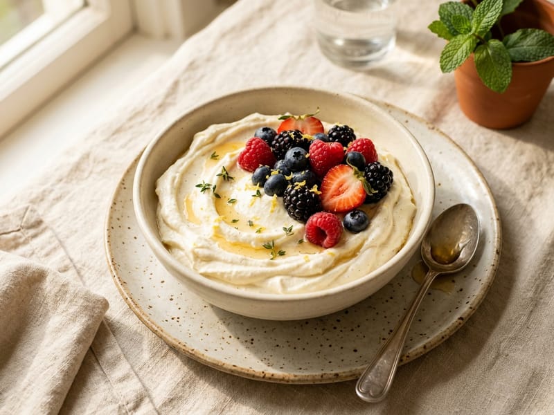 Whipped Honey Ricotta with Berries