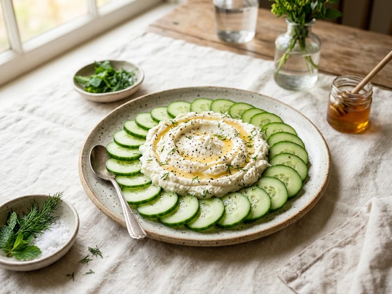 Whipped Ricotta And Cucumber Platter