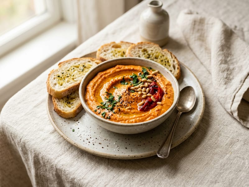 Whipped Ricotta and Roasted Red Pepper Dip