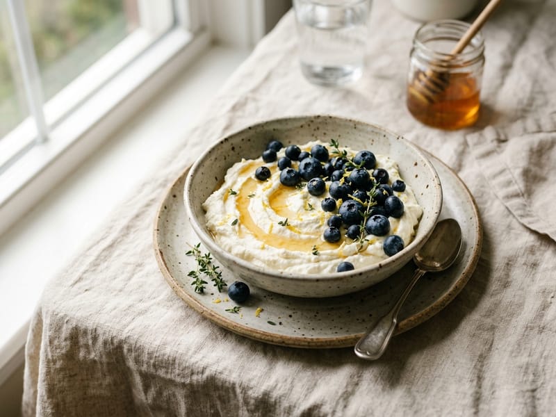 Whipped Ricotta With Honey And Blueberries