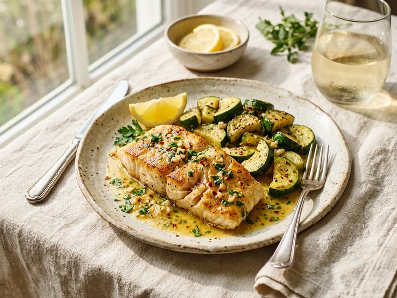 Zesty Lemon Garlic Butter Cod