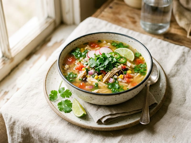 Zesty Lime Cilantro Chicken Soup