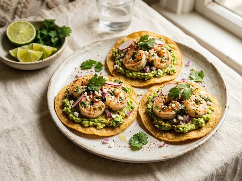 Zesty Lime Cilantro Shrimp Tostadas