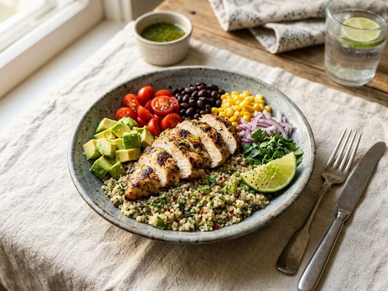 Zesty Lime Quinoa and Chicken Bowl