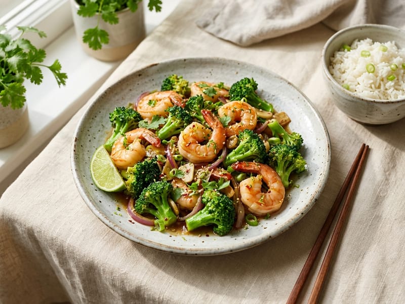Zesty Lime Shrimp and Broccoli Stir Fry