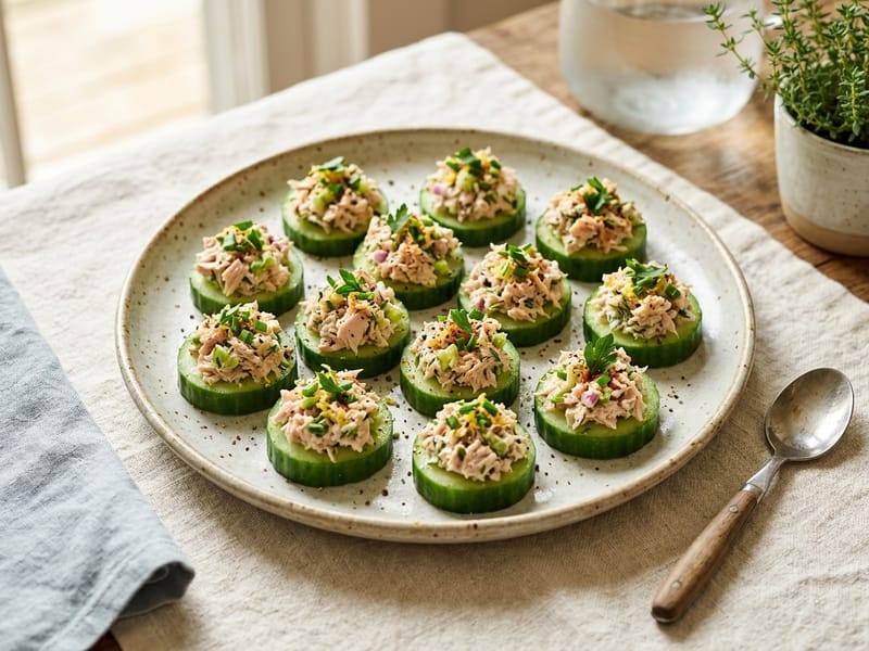 Zesty Tuna Cucumber Rounds